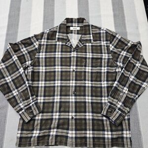Buck Mason Olive and Navy Plaid Shirt
